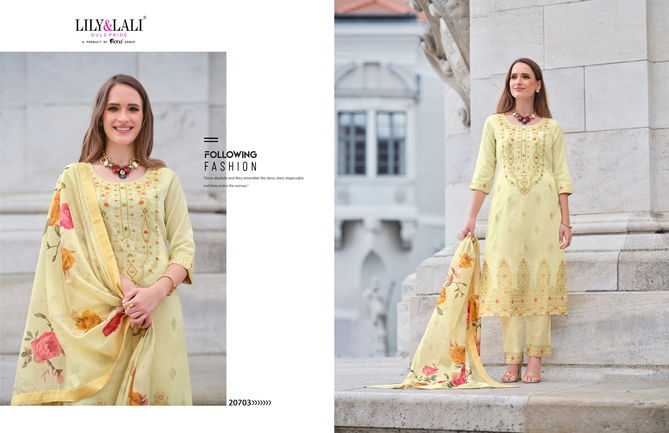 Lajjo By Lily And Lali Banarasi Jacquard Silk Readymade Suits Wholesale Online